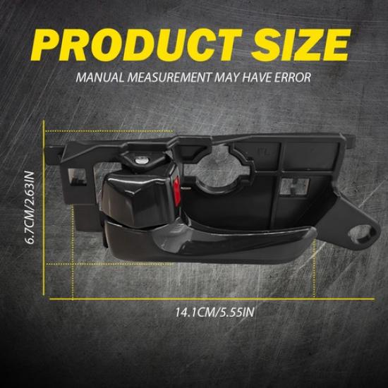 Interior Door Handle For 08-10 Sonata Hyundai Front Left Side Textured Black