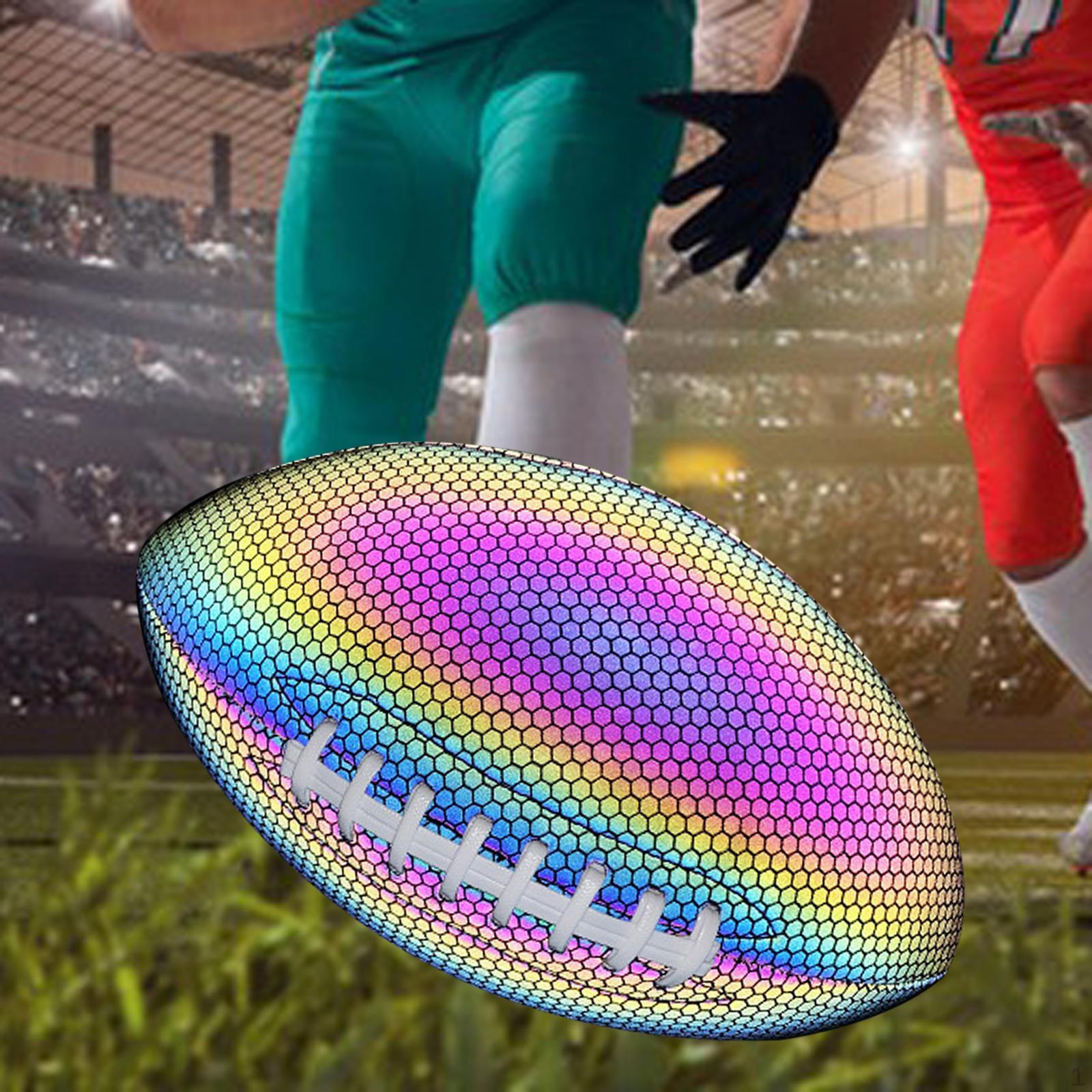 Мяч для регби Премиум-качества Футбольный мяч для игры в темное время суток White Strap