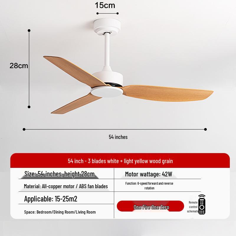 Severský retro stropní ventilátor s vysokým výkonem a tichým chodem pro obývací pokoj, ložnici a jídelnu