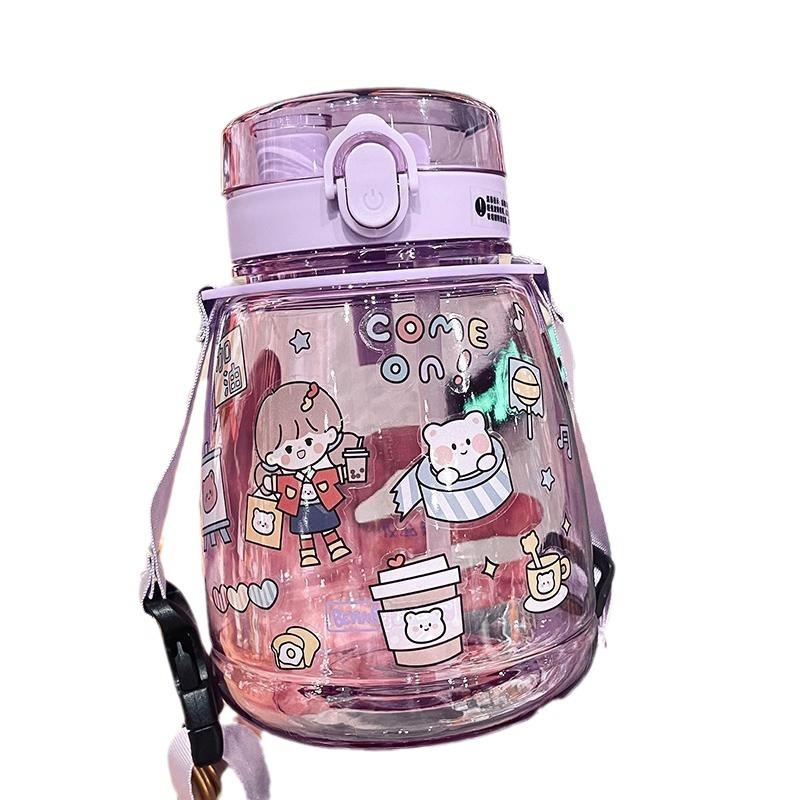 Large Capacity Summer Male and Female Students Pot-belly Cup Portable Kettle Straw Cup Plastic Water Cup