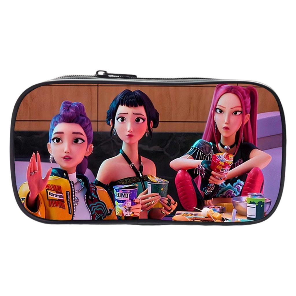 KPOP Girls Cartoon Pencil Case Elementary School Pencil Case Stationery Bag Children's Pencil Case Anime Print