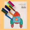 Kids' DIY Doodle Mini Colored Pencils & Watercolor Brush Set - 4/6 Colors