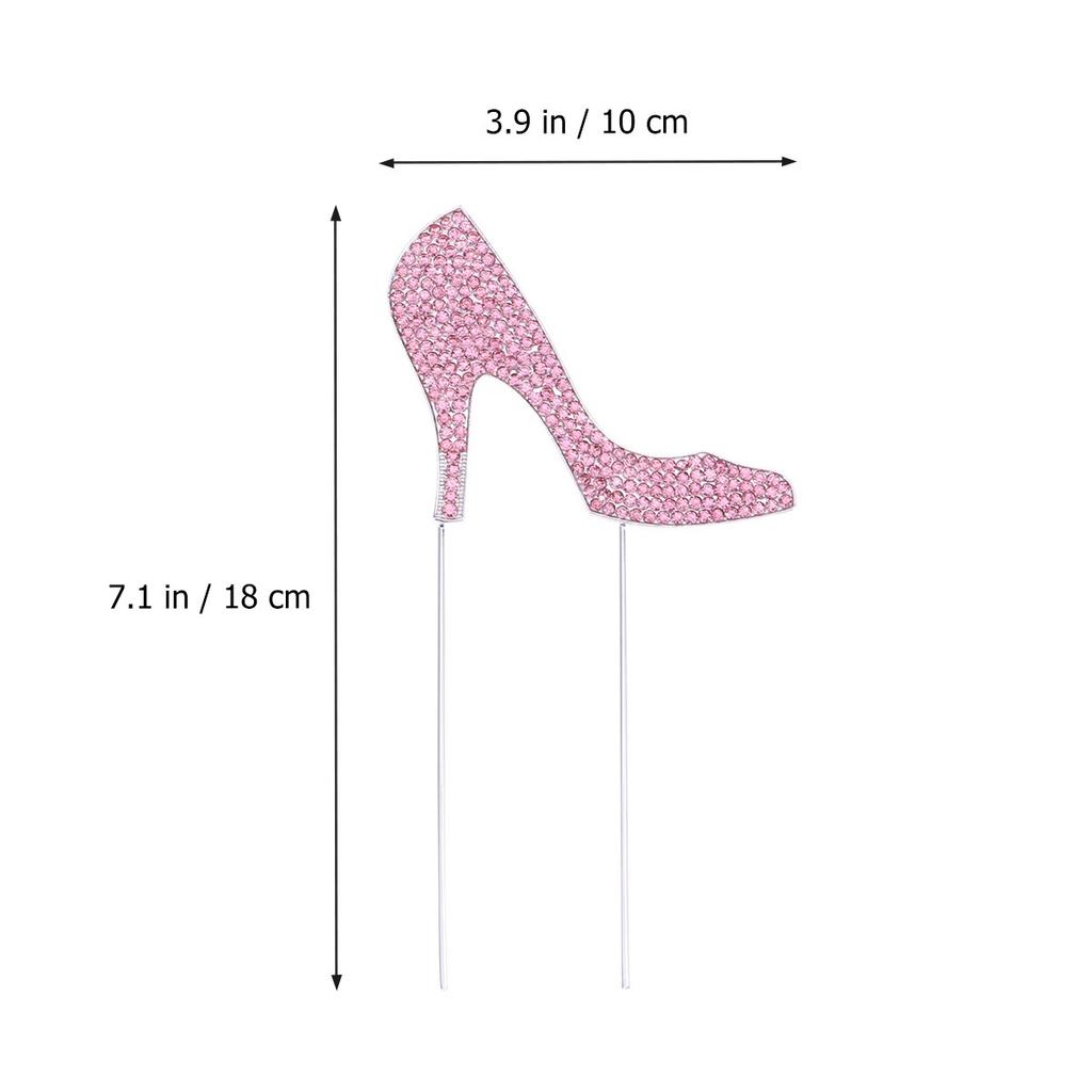 1Pcs High Heel Cake Topper Rose Gold Glitter Alloy Rhinestone Party Decoration Birthday Wedding Cake Pick Cupcake Food Supplies