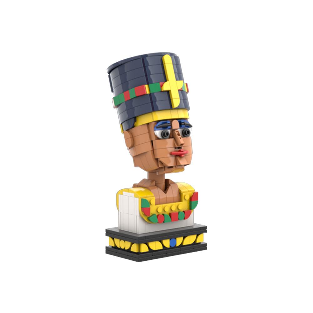 MOC Nefertiti Egypt queen Building Blocks Model Ancient Egypt Queen Figure Statue Bricks Assembly Educational Toys Kids Gifts