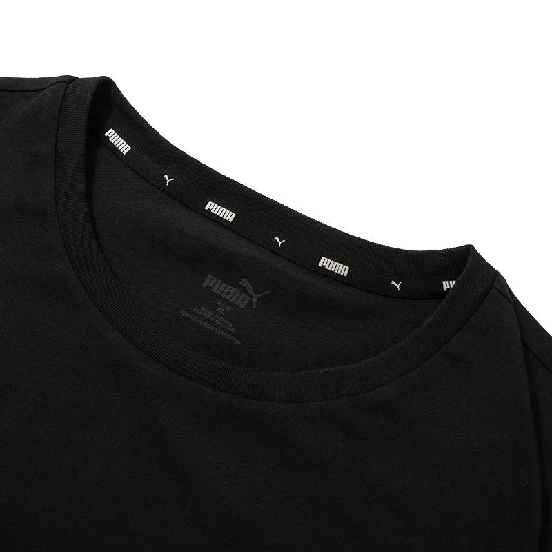 Puma Loose Fit Brand Logo Printed American Vintage Crew Neck Short Sleeve T-Shirt Men Tops Black 670931-01