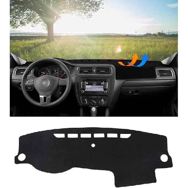 BIBLOZ Dash Cover For Toyota Sienna 2004-2010 Accessories Black Flannel Dashboard Cover Mat Car Dashboard UV Sun Protection
