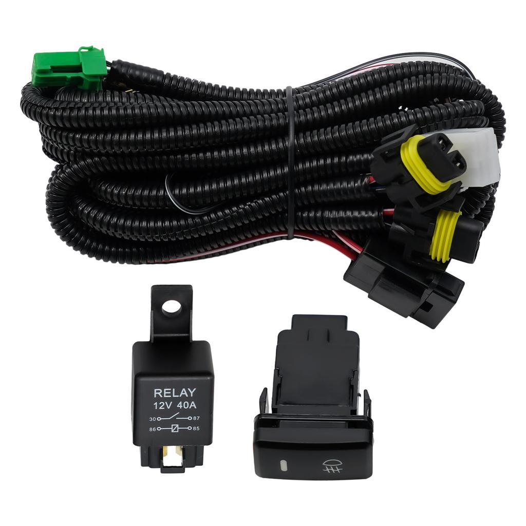 Button Switch Wiring Harness ABS Plastic Pvc Connector Direct Installation Driving Lights Durability Front Lamps
