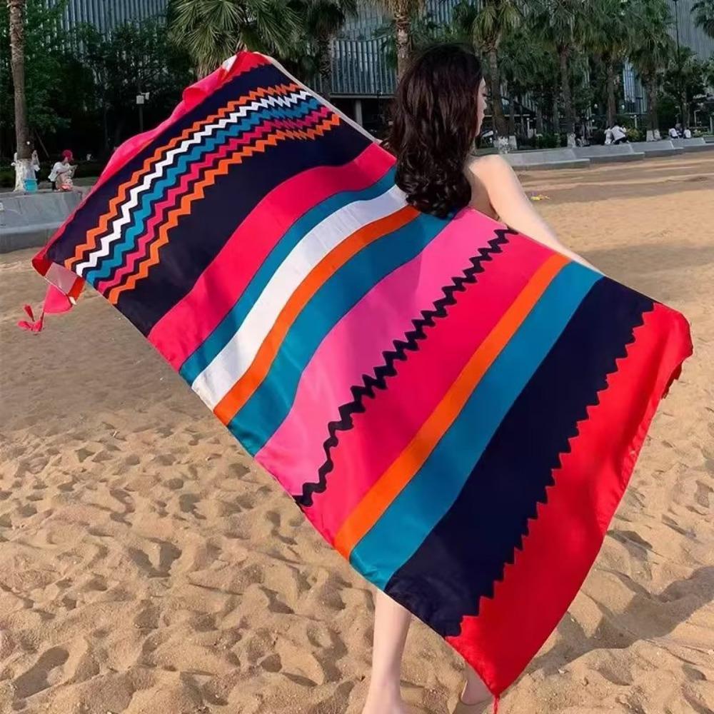 Chaka Salt Lake Great Northwest Tourism Ethnic Style Scarf Silk Scarf Women'S Summer Seaside Beach Shawl Sunscreen Thin