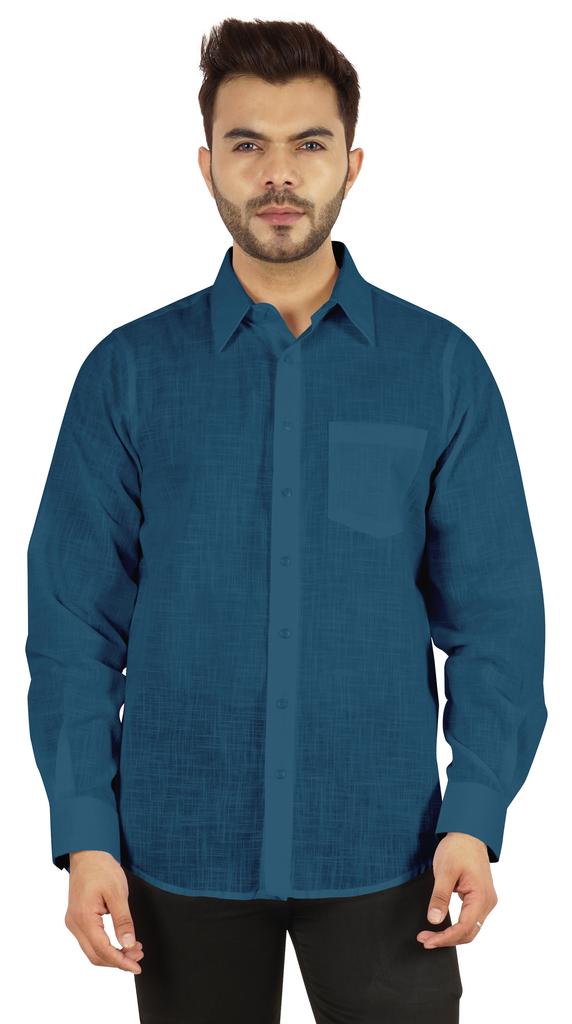 Bestman Solid Shirt For Mens Long Sleeves With Cuff Patch Pocket Shirt Cotton Office