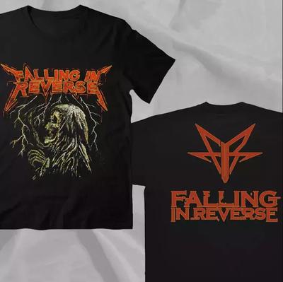 T-shirt retrò a doppia faccia nera dei Falling In Reverse Band 2009
