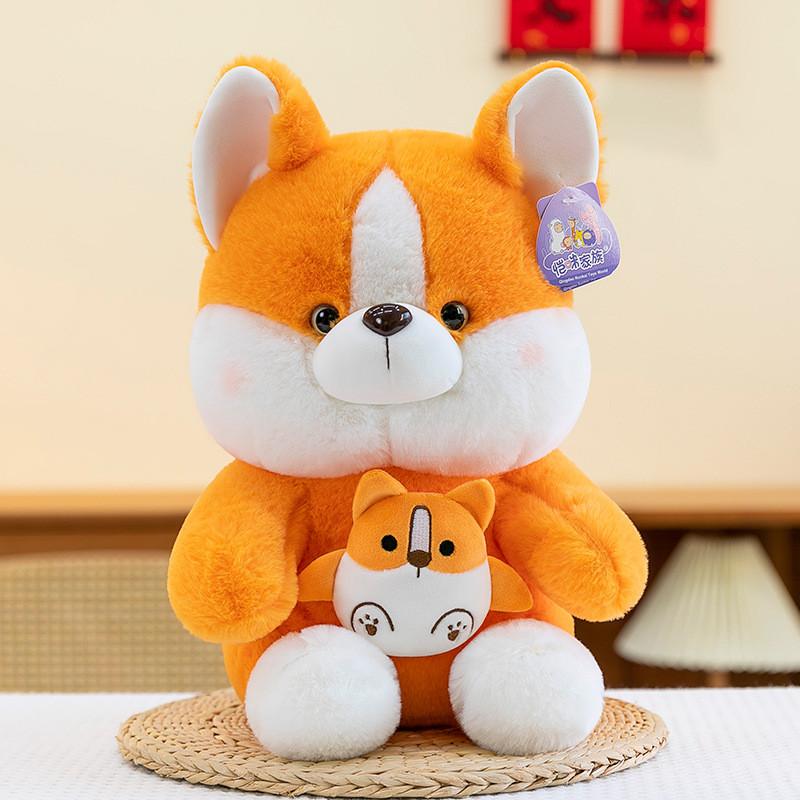 Animal Plush Toy Cartoon Fox Corgi Stuffed Doll Girl Children Birthday Gift