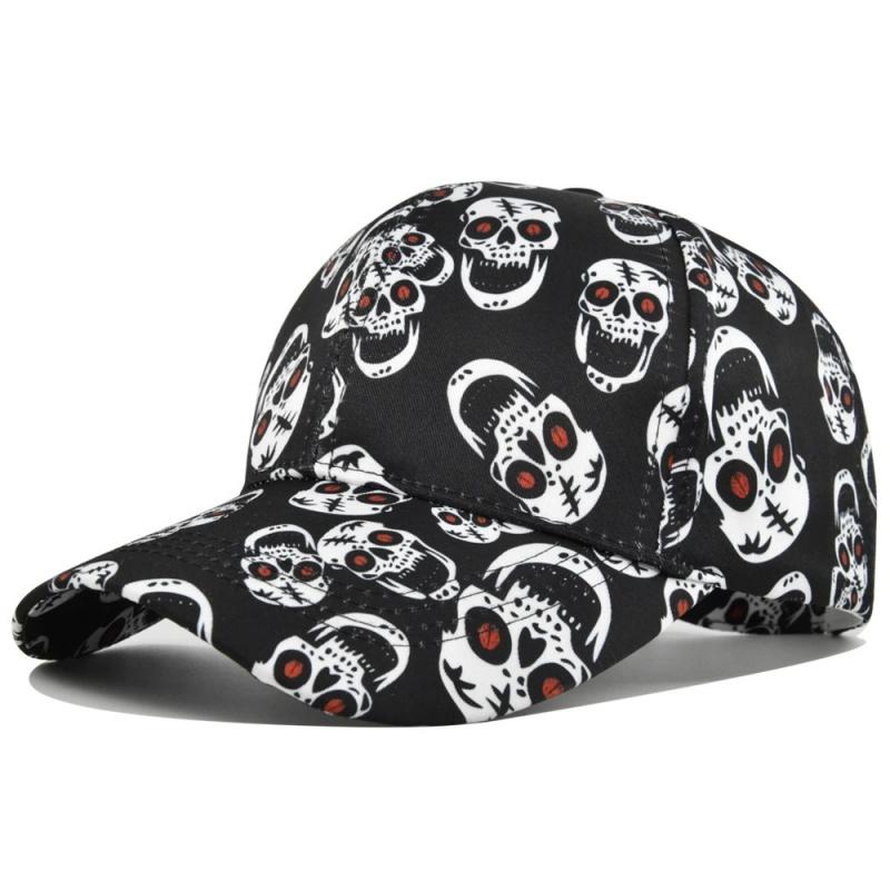 Hot-selling skull baseball cap digital draft personalized printed visor cap printed hat breathable sun hat for men and women