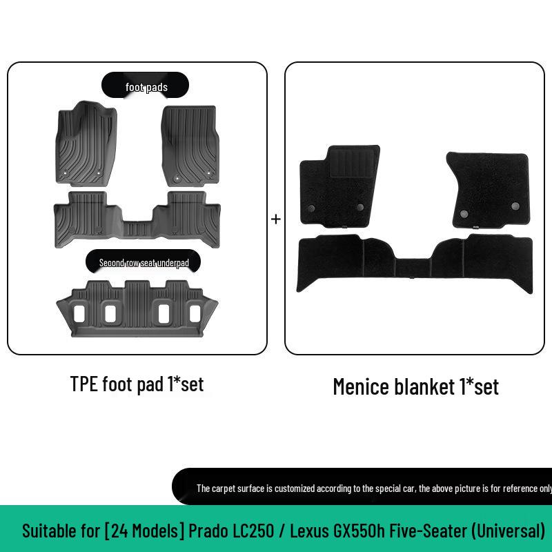 Eco-Friendly TPE Floor Mats & Trunk Mat for 2024 Lexus GX550H/Prado
