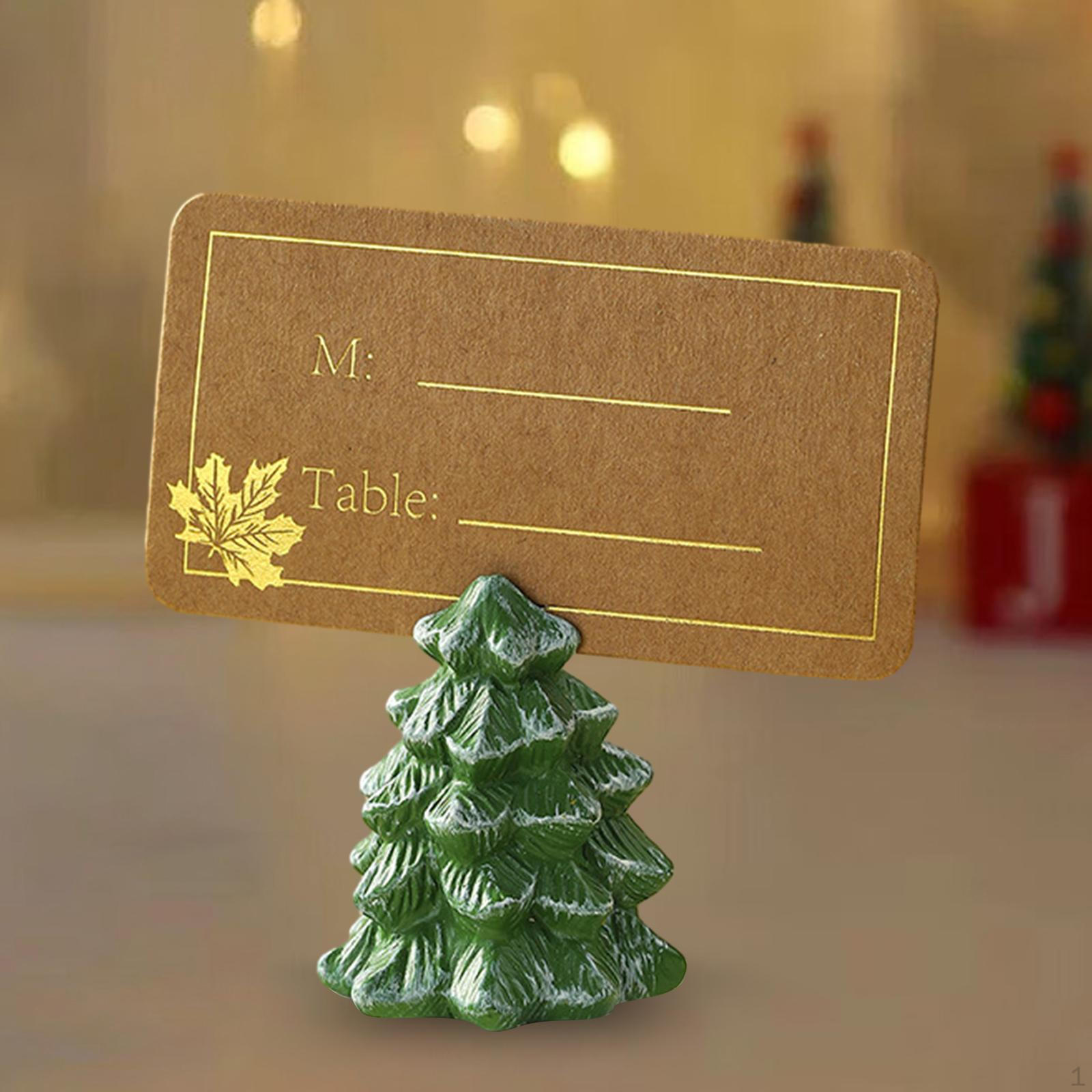 

Mini Christmas Tree Place Card Holders Seat Clip Table Picture Stand Xmas Note