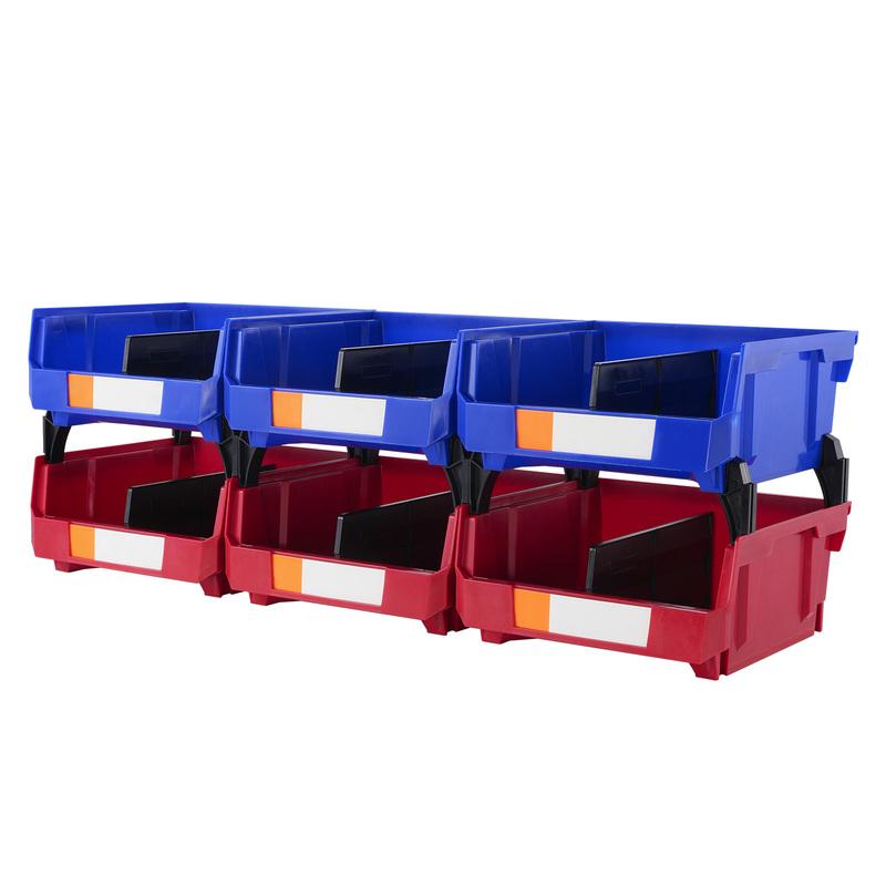 SucceBuy 6/12/24pcs Garage Storage Bin Hanging Stackable Wall Mounted Organizer Bin Stacking Containers for Closet KitchenOffice