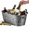 Hot Stainless Steel Ice Galvanized Cube Storage Bucket Beer Wine Bucket Bar Ice Bucket Container Champagne Can Champagne Chiller