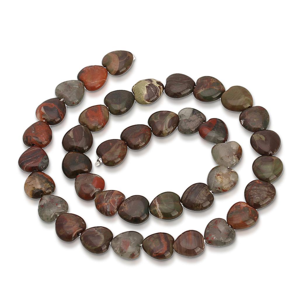 1 String Natural Stone Colorful Heart shaped Agate Tiger Eye Amethyst Blue Pine Spacer Beads DIY Charm Bracelet Necklace Jewelry
