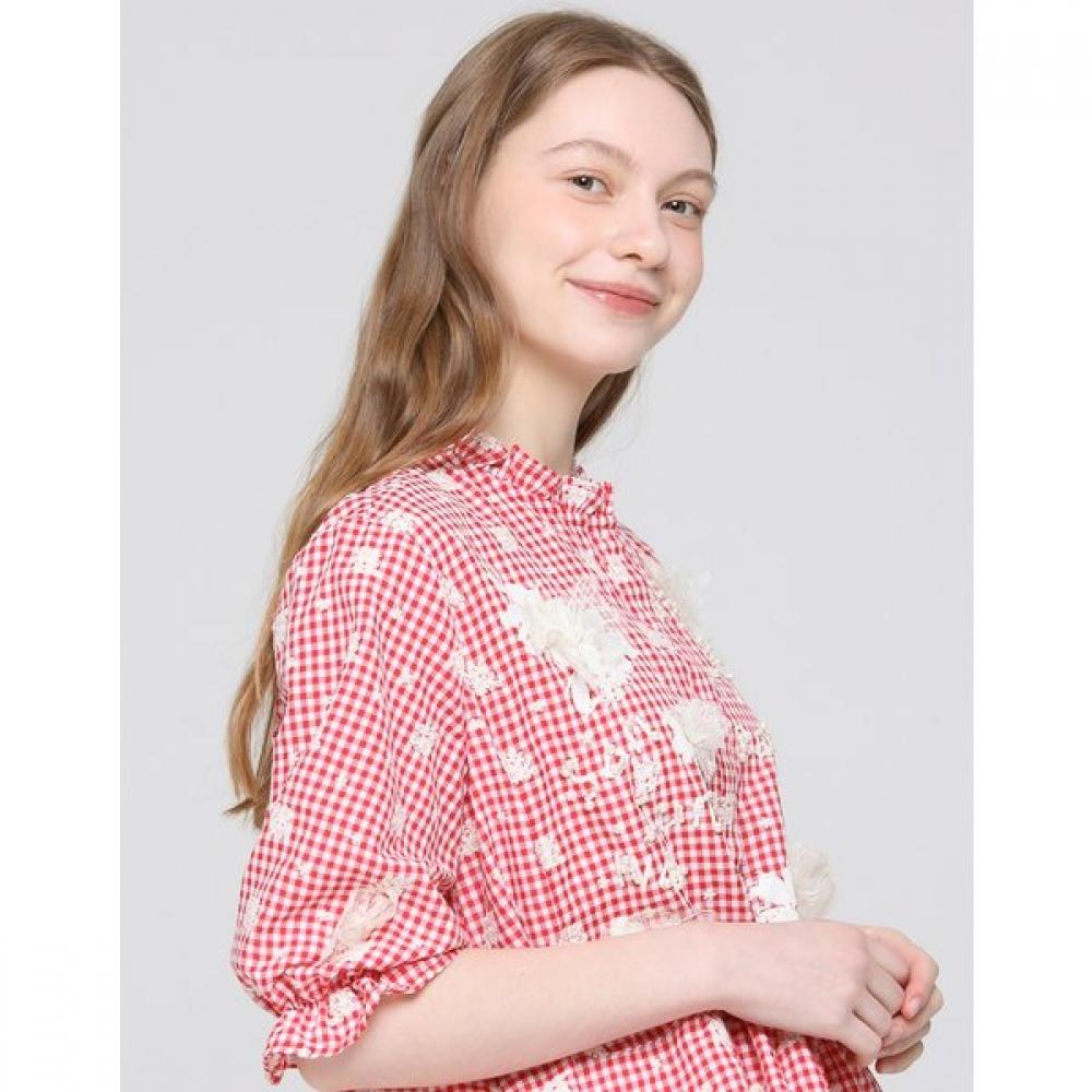 Son Jung Wan Lettering Pearl Embroidery Blouse Zdr6262091