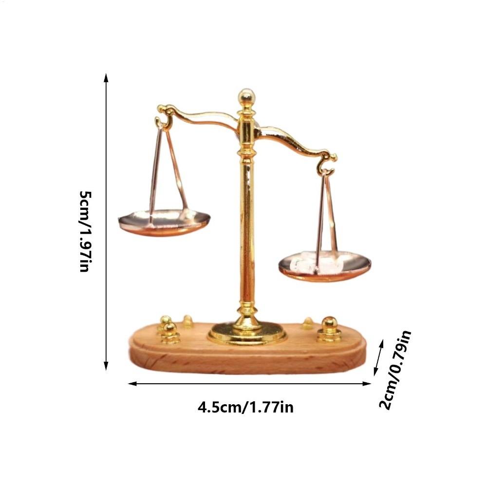 Mini Balance Scale Model 1:12 Antique Simulation Balance Dollhouse Decoration Photography Props