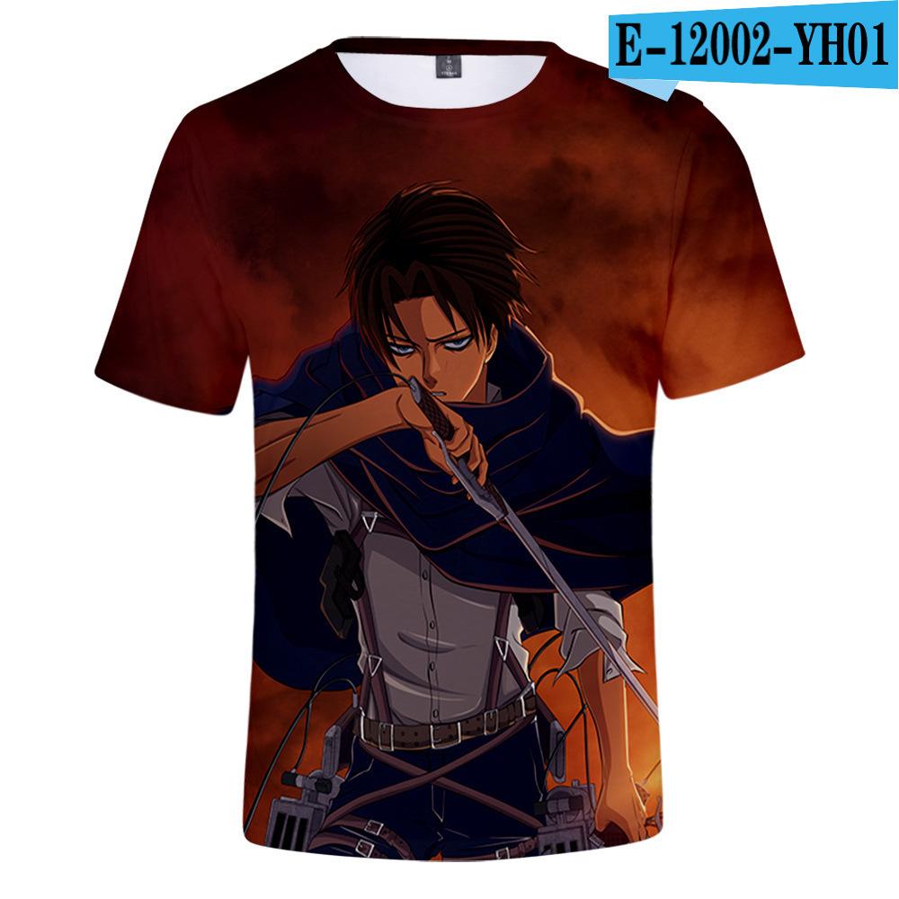 Pánské 3D barevně potištěné tričko s krátkým rukávem se streetovou módou Around The Giant In Summer Anime Attack T-Shirts