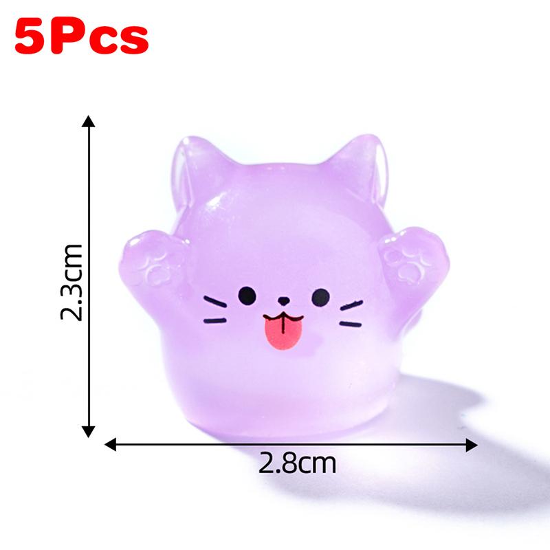 

5/10 шт. Милый мультяшный светящийся котенок Миниатюрная фигурка Орнамент Сделай сам Аксессуары для украшения дома Каваий Настольное украшение Подарки