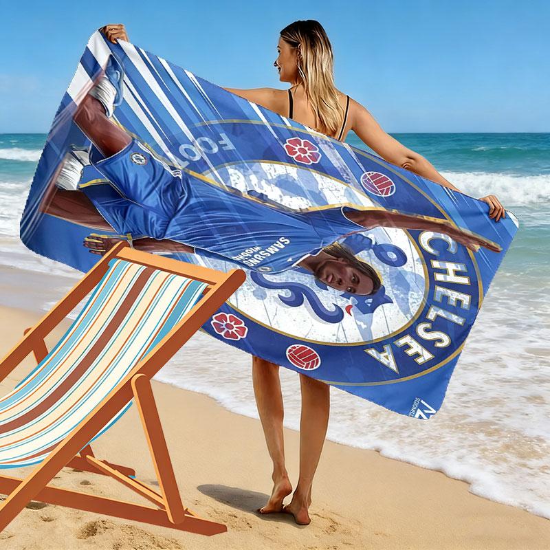 Chelsea FC poster Print Beach Towel, Large Soft Quick Dry Towel for Beach Camping Swimming