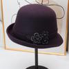 Autumn and winter picaro new wool pot hat flower crimped bucket hat women middle-aged and elderly mother old hat