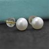 Orecchini a lobo con perle d'acqua dolce naturali in argento sterling 925 Orecchini con perle bianche coltivate per orecchini da donna Gioielli