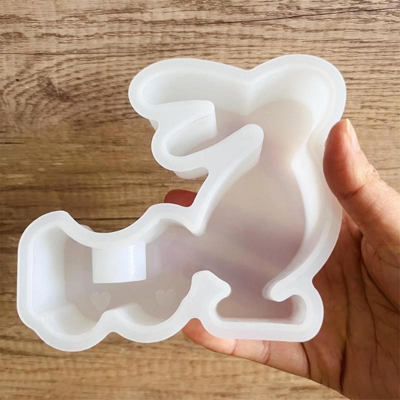 3D Rabbits Candle Holder Silicone Molds Epoxy Resin Molds Ornament Easters Rabbits Candlestick Molds Plasters Molds