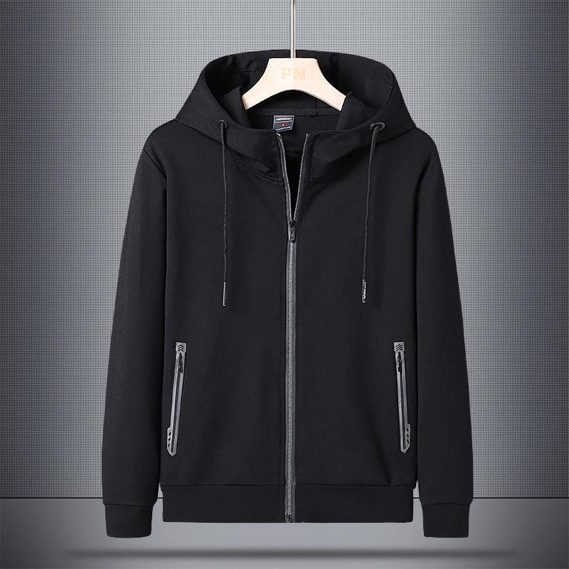 

Unisex Zipper Hoodie: Free Shipping, Loose Fit, Spring/Autumn Sport Casual Jacket in Black or Gray XL