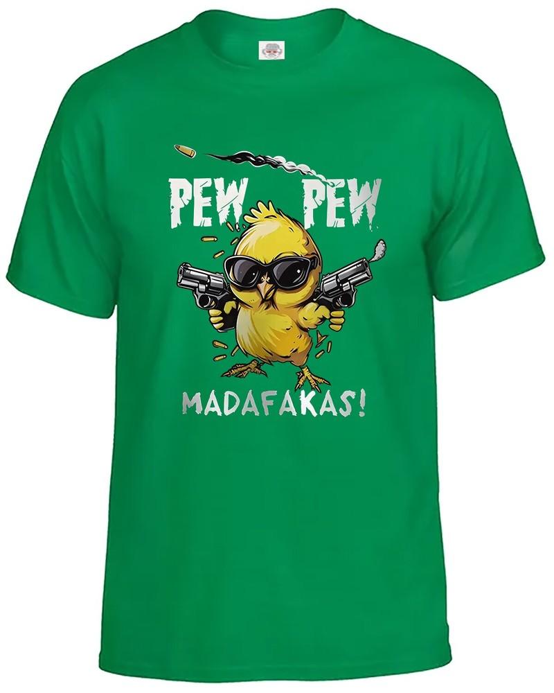 New pew pew madafakas tshirt crazy duck funny novelty retro xmas gift tee top