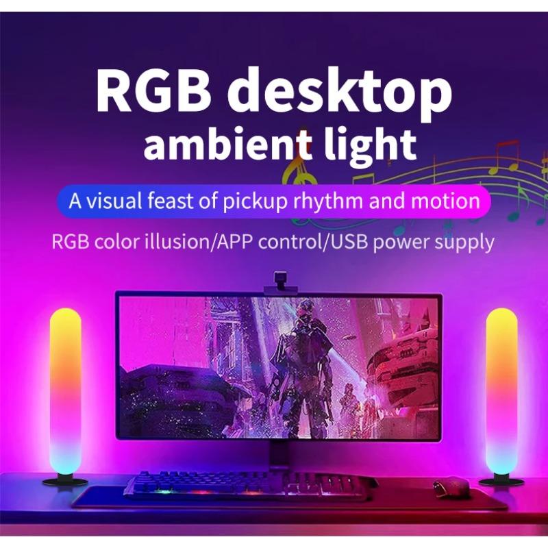 LED Light Strip Desktop Ambient Light Dimmable Remote Control Music Rhythm Light Living Room Bedroom Party Game Desktop Decor