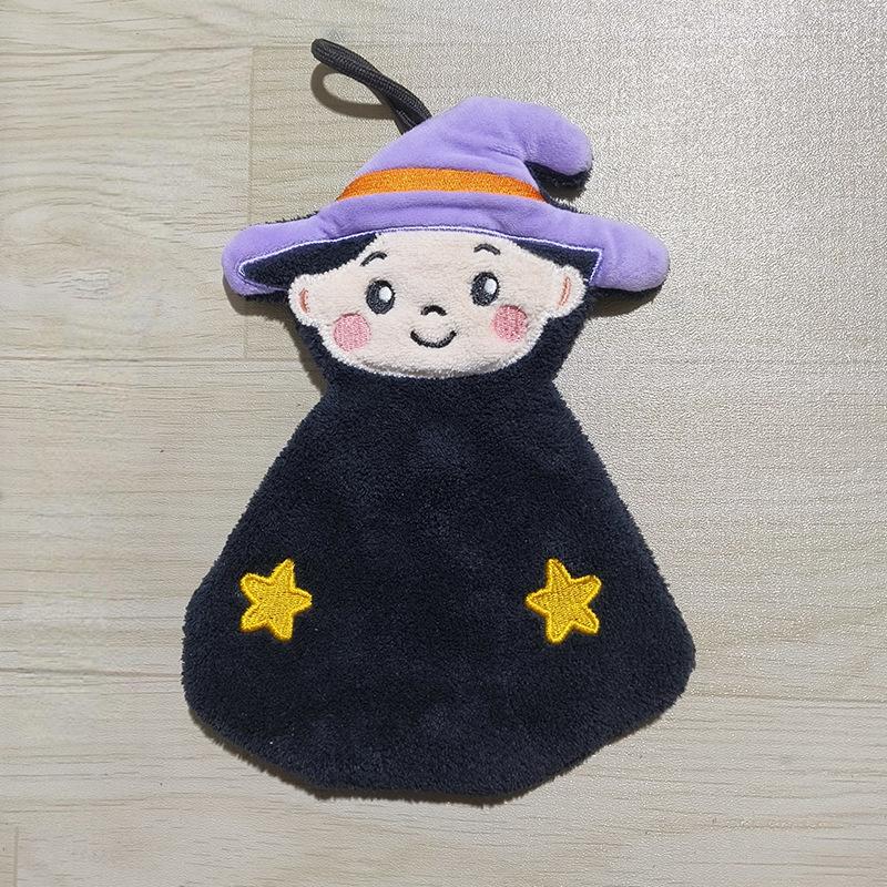 Halloween Hand Towel Cartoon Pumpkin Ghost Bat Handkerchief Halloween Absorbent Towel Kitchen Hanging Towel Bathroom Handcloth