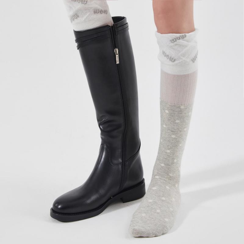 1/3 Pairs Japanese Women's Mid-Calf Summer Socks Thin Lace Cut-out, Preppy Stackable Slouchy Slimming Trendy Casual Breathable