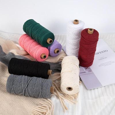 Colorful 3mm Cotton Rope for DIY Handmade Tapestry and Braided Drawstring Projects