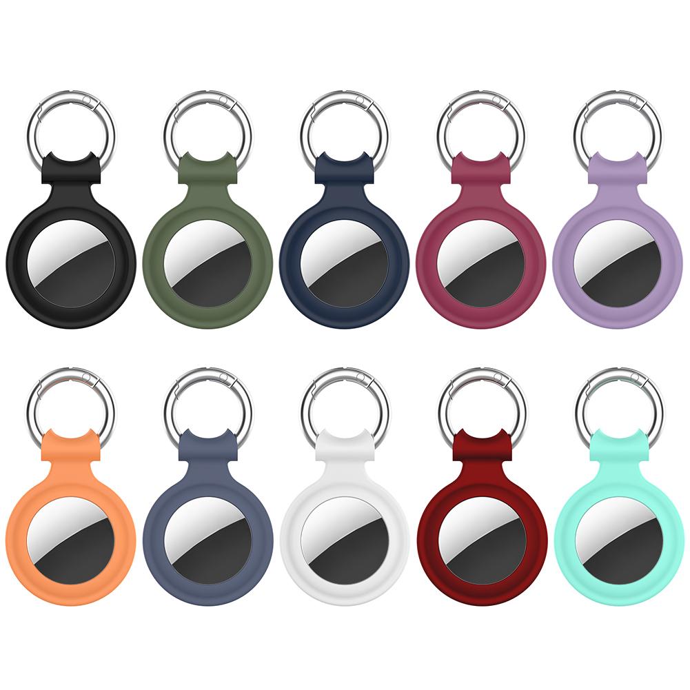 Silicone Protective Keychain Cover for Apple Airtags Solid Silicone Buckle Antilost Protective Covers for Airtag Locator Tracker