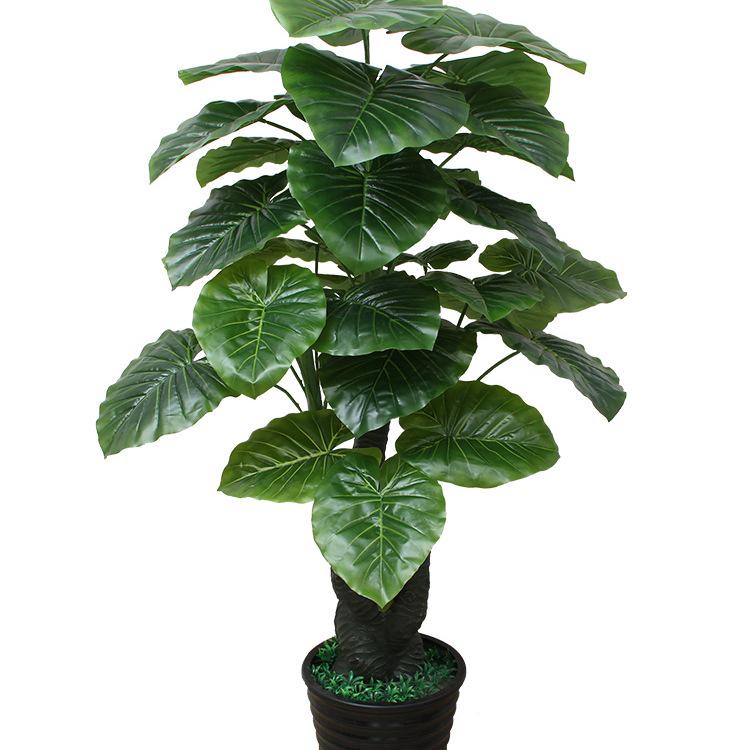 Artificial Bonsai Flower Indoor Decoration - Large Green Potted Plant with Drooping Guanyin Leaves for Living Room Ornaments.