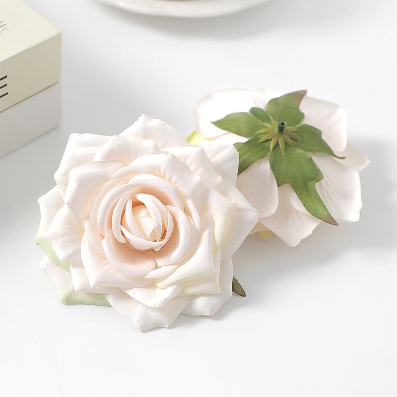 3/5Pcs 10cm Roses Artificial Flower Home Room Decoration Christmas Wreaths Wedding Bridal Accessories Flower Wall Supplies