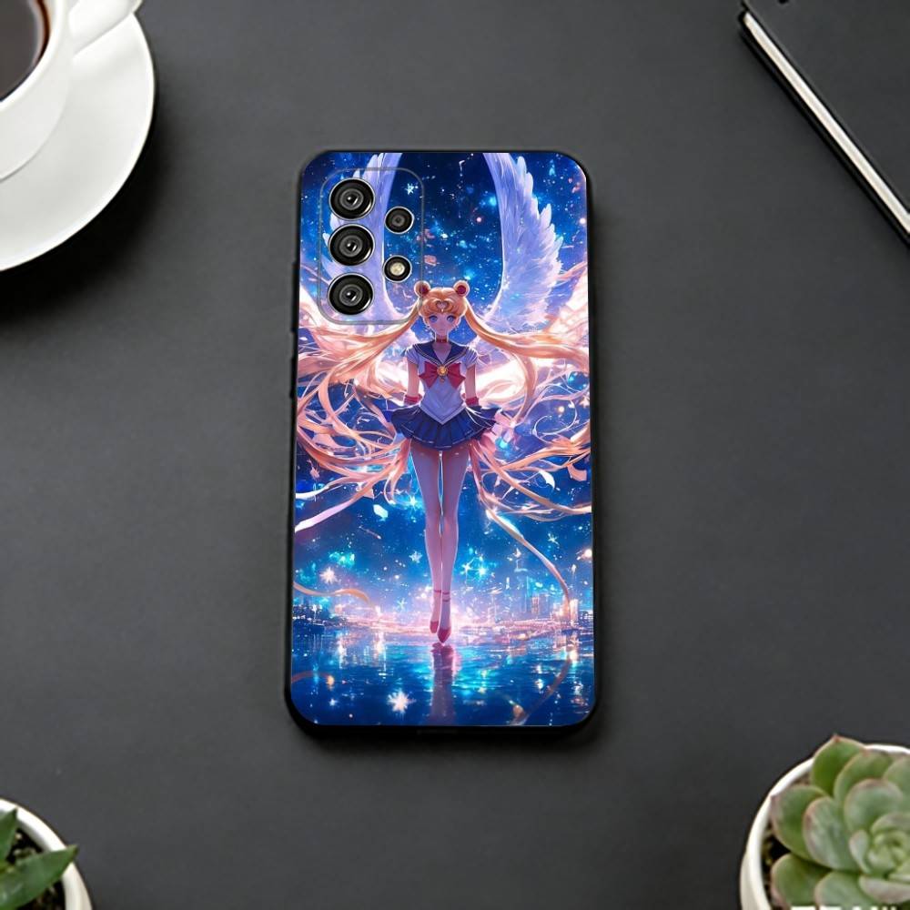 Custodia per Telefono Sailor Moon A-Anime per Samsung S25,S24,S21,S22,S23,S30,Ultra,S20,Plus,Fe,Lite,Note,10,Copertura Nera