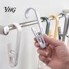 Bathroom Towel Holders Laundry Hook with Clip, Non-Drilling ABS Closet Organizer, Multi Purpose Punch Free Mounting Clips Durable Anti-slip