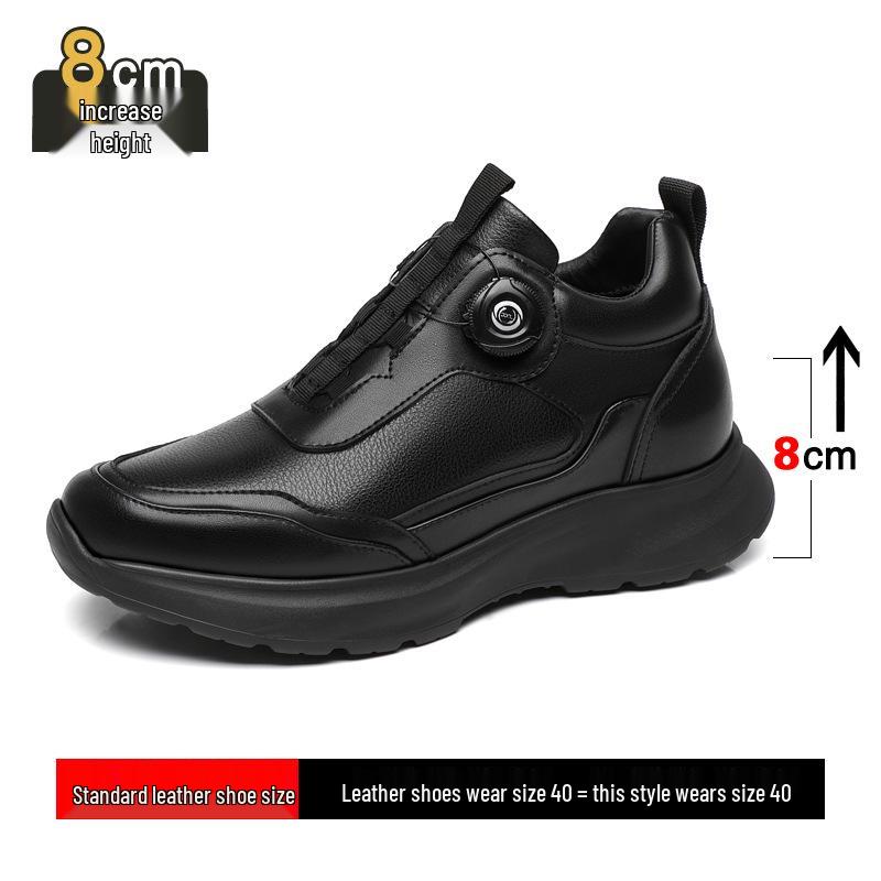

Men s 8cm Height Boost Casual Leather Sports & Hiking Shoes - Breathable & Lightweight 41