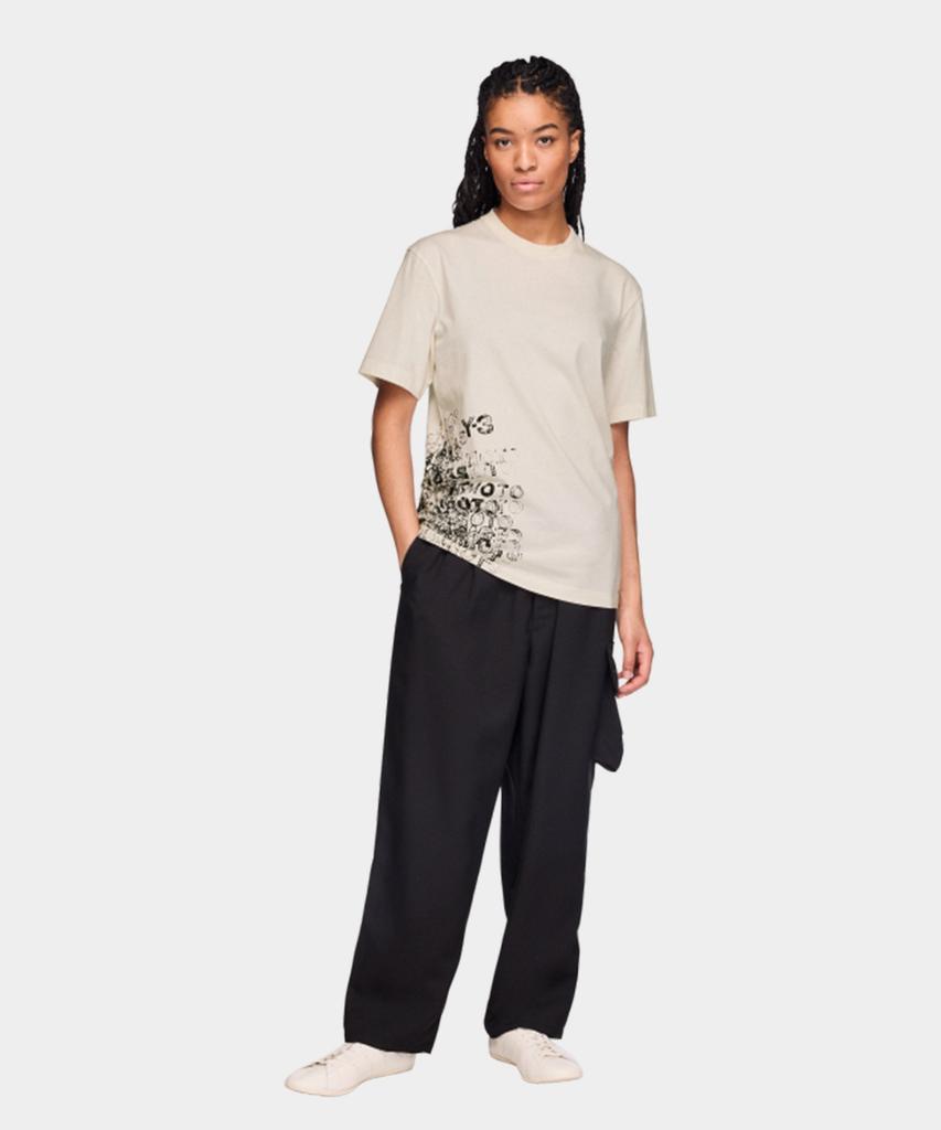 Y-3 (U) Gfx Short Sleeve T-Shirt White Gfx Ss Tee Chalk White