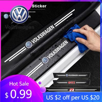 2026 Hete Voor Volkswagen VW 5 Stuks Auto Logo Deurdrempel Beschermers Anti-kras Stickers Voor VW R-Line GTI Golf 6 7 Polo CC