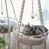 New Pet Hammock Cat Swing Hand Woven Cotton Rope Cats Hanging Basket Kitten Hanging String Den Indoor Pend Nest Pets Supplies