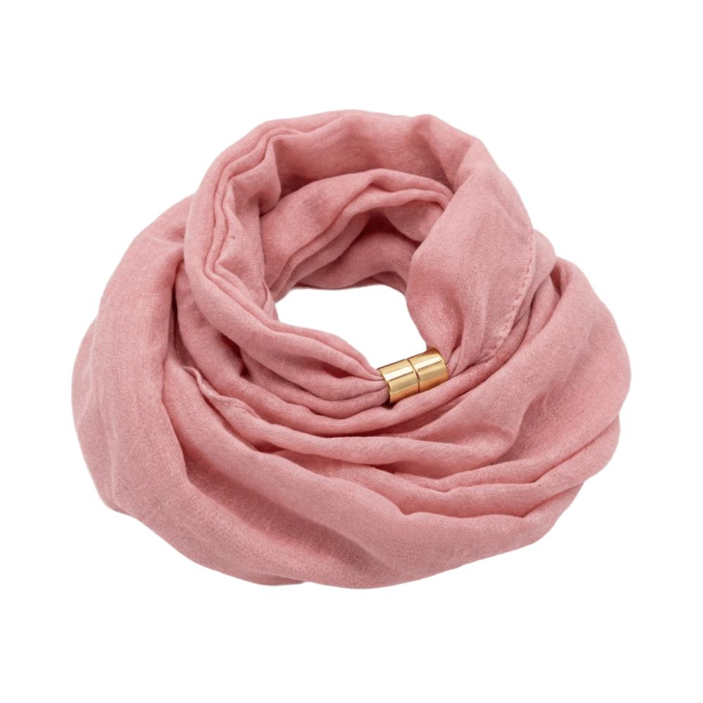 Soft Satin-Texture Neck Scarf Wrinkle-Resistant Neck Warmer Fashion Magnetic Buckle Scarf Casual