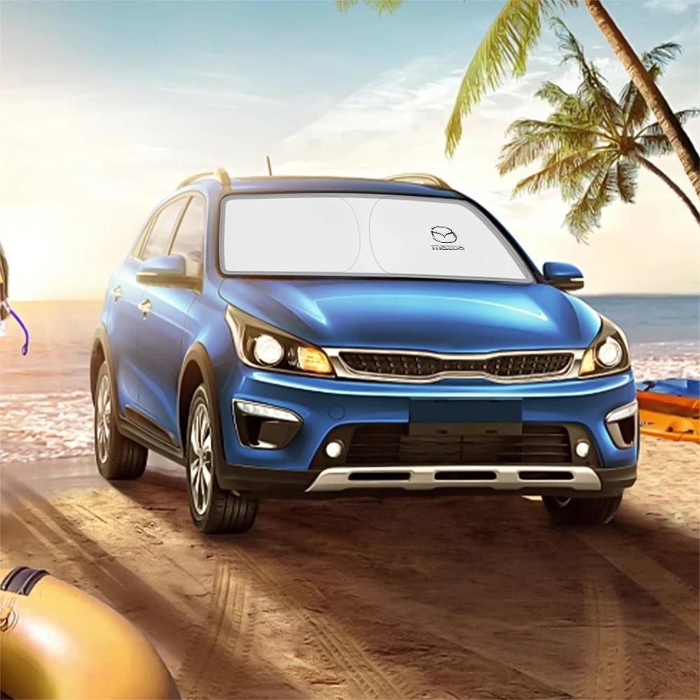 2025 Hot 1pc Car Windshield Sunshade Cover Sun Visor UV Protector Accessories For Mazda 2 Axela CX5 CX30 Atenza Demio CX3 CX4 MP