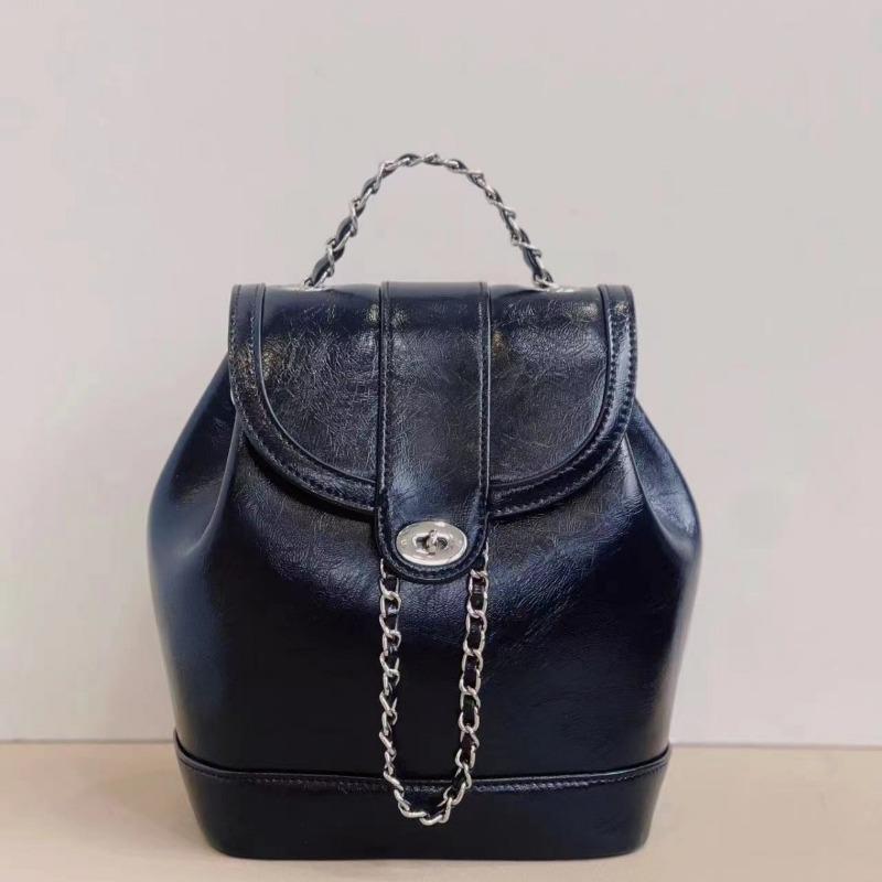 Kleine Geur Ketting Rugzak Koeienhuid Vintage Crossbody Tas Vintage Zilver Schooltas