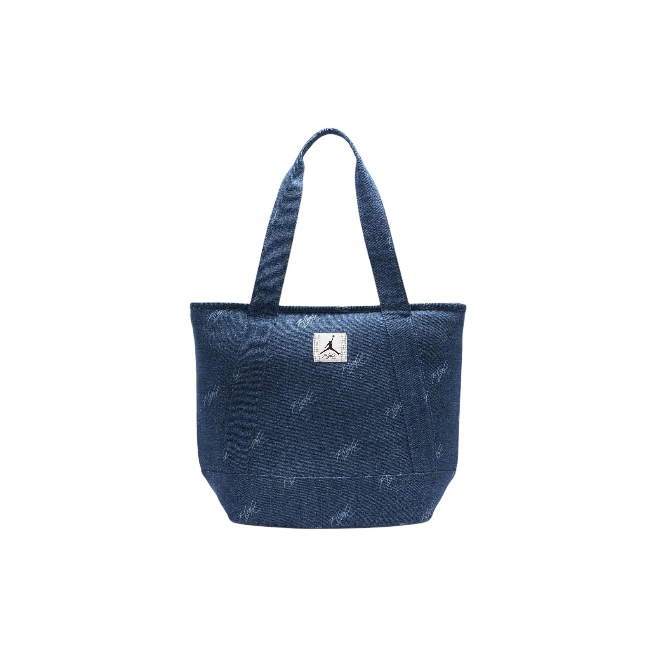 Jordan Flight Fashion Versatile Brand Logo Letter Print Cotton Tote Bag Unisex Tote Bag Denim-Blue HF7297-416 Denim Blue