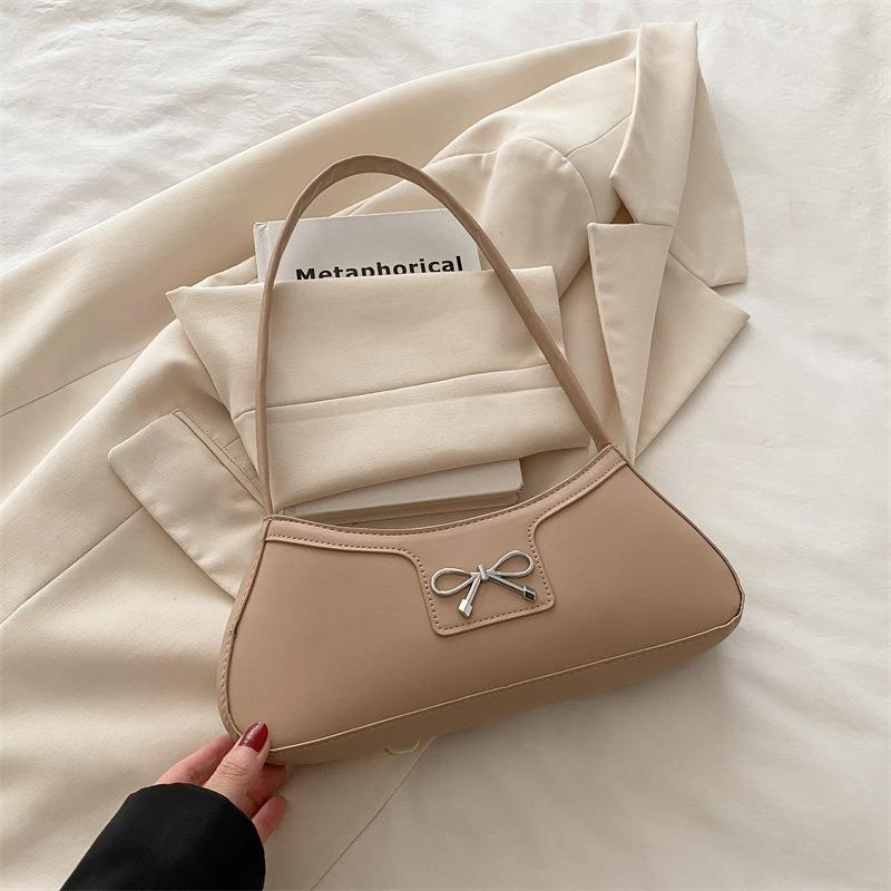 

Premium texture versatile underarm bag women s new fashion portable shoulder bag bow baguette bag