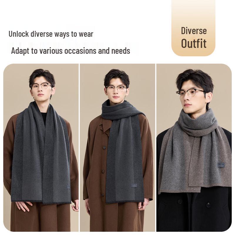 JIUMU Men's Cashmere & Wool Blend Scarf